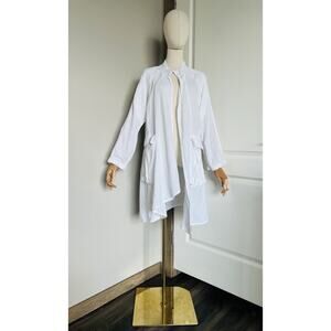 The Paper Lace Cotton Gauze Duster Jacket White Sz Medium Lagenlook Boho